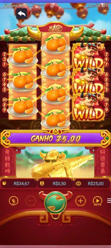 Tela do Jogo Fortune Ox no Celular